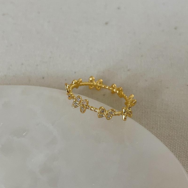 Кольцо с милой бабочкой, цветком, фиолетовым маслом, каплей, женское, нишевое, индивидуальное, высокое чувство, простое, универсальное, модное кольцо