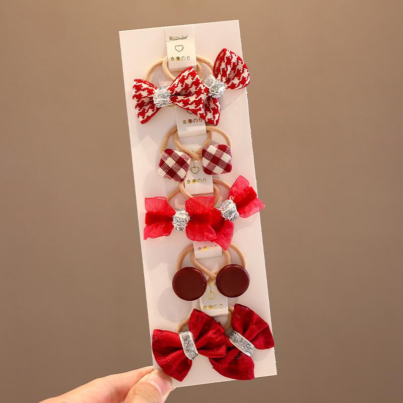 5Pair Cute Hair Band for Girls Sweet Pricess Fashion Hair Rope for Toddler Girl Lovely Elastic Hair Band Baby Headwear