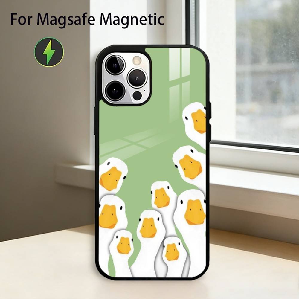Cute Cartoon D-Duck Phone Case For iPhone17,16,15,14,13,12,11 Plus,Pro Magnetic with Magsafe Wireless Charging