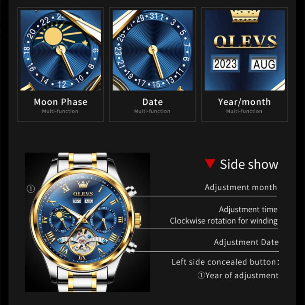 OLEVS New Top Men's Watch Multifunctional Mechanical Watch Fully Automatic Business Waterproof Men's Watch High -end Watch
