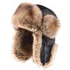 Winter Bomber Hat with Ear Brushed Trapper Flight [FREESE] Flaps, Fleece, Hat, Cap, Leather-Look, Fishing, Outdoor, Men's (JP, Alphabet, XL, Black)