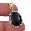 Натуральный черный оникс, драгоценный камень 925 пробы, двухцветный кулон из стерлингового серебра 1,50 дюйма i7d42