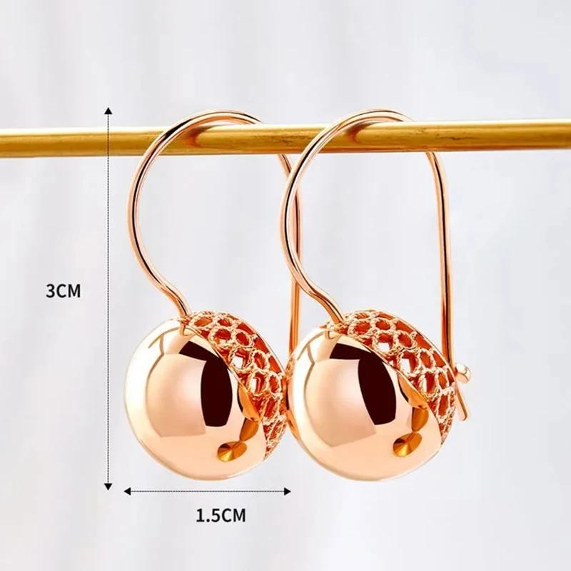 Золотые серьги-шарики для женщин, бижутерия, модные аксессуары