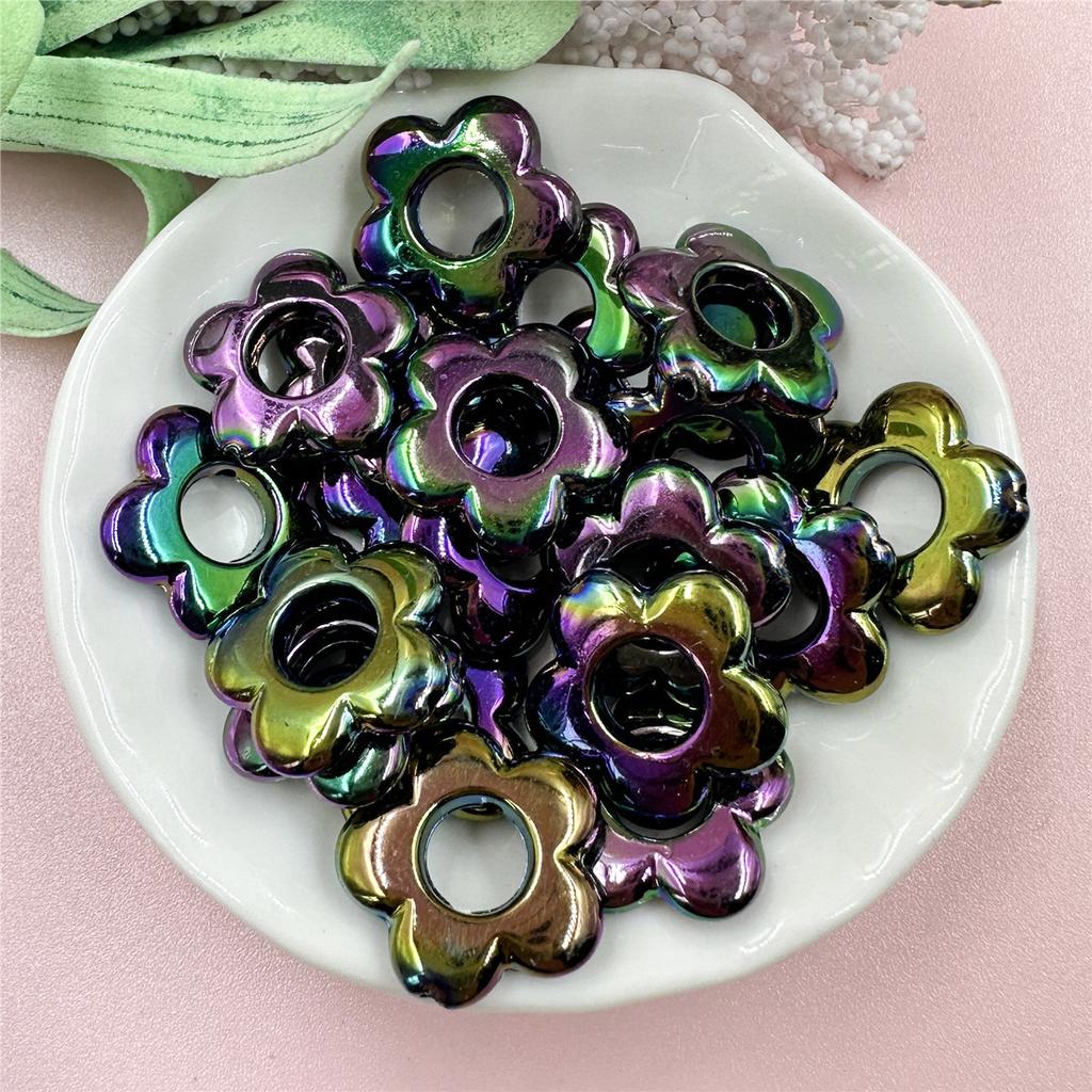 Иллюзорный цвет для изготовления сережек, ожерелий, модных акриловых бусинок, материалов ручной работы, ювелирных изделий, аксессуаров, бусины своими руками, 19 мм, полый пятиугольный цветок