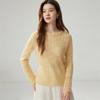Women's Loose Knit Cashmere Sweater with Hollow Bead Lace and Floral Round Neck