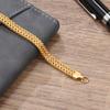 Модные браслеты с двойной цепочкой из пшеницы, золотые браслеты из нержавеющей стали, классические мужские украшения с застежкой-карабином, винтажный подарок для мужчин