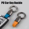 Key Holder Car Key Buckle Keys Organizer Round Buckle Styling Leather Key Chain Women