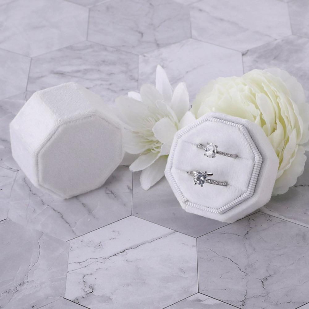 Шестигранная Шкатулка для Кольца Бархатная Подарочная Коробка Новая Упаковка для Дисплея Украшений Юбилей