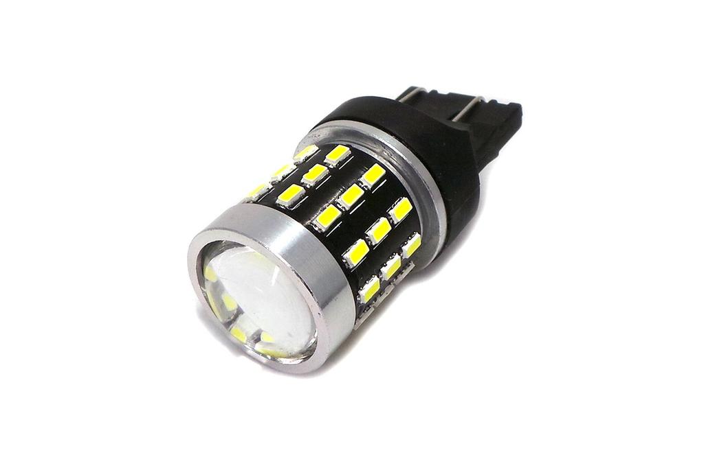 2 Pcs LED Bulb 7443, W21/5W 12-24V CANBUS 1800lm White with Off-Road Lens
