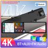12-дюймовый 4K автомобильный видеорегистратор Carplay Android-Auto Dash Cam Dual Lens Video Drive Recorder Stream Mirror Dashcam Camera 5G Wifi GPS Bluetooth FM