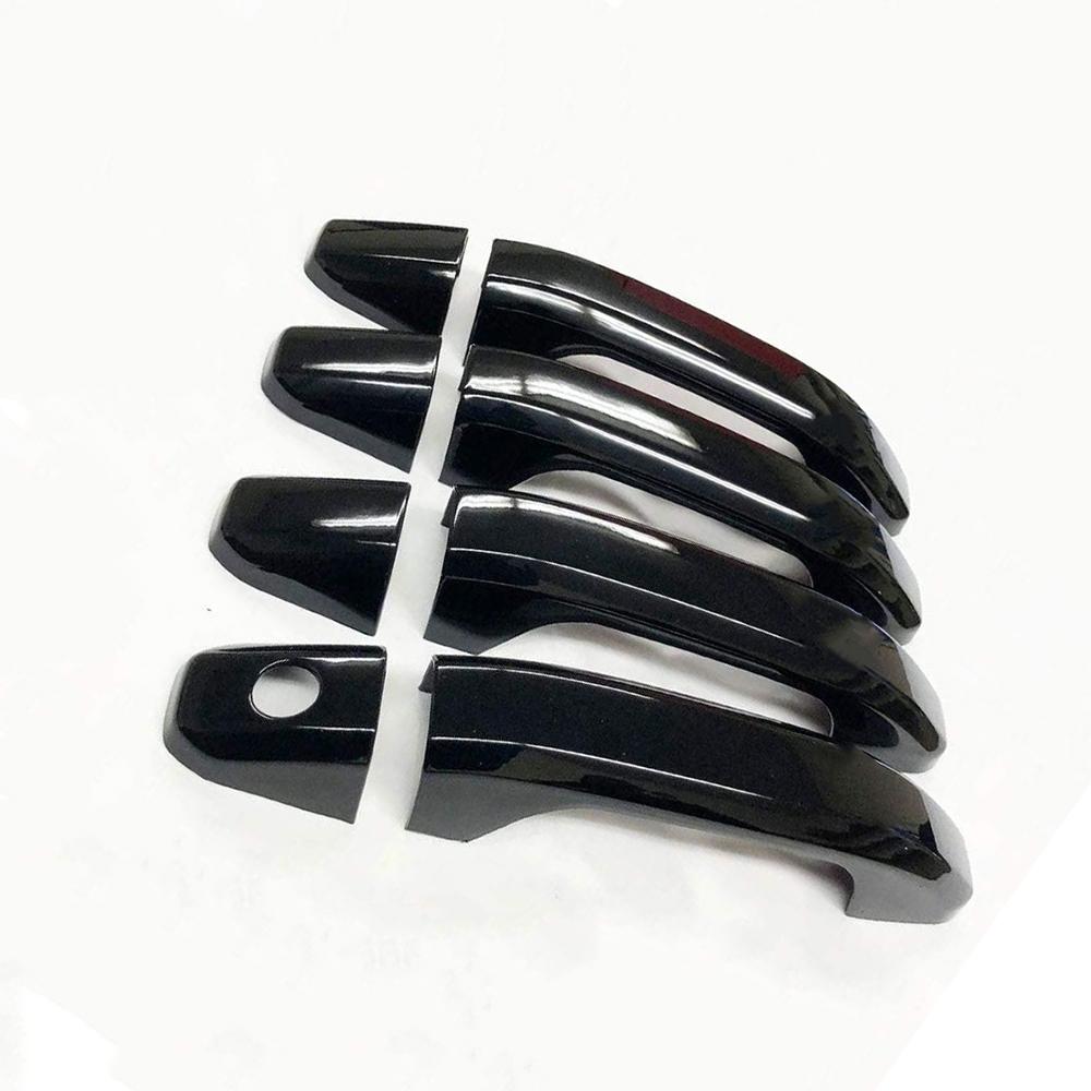 Door Handle Covers Glossy Black For 2014-20 Chevrolet Silverado+GMC Sierra 8pcs