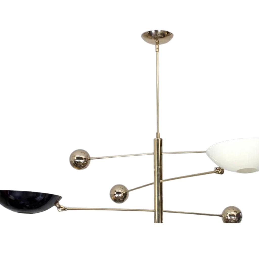 Подвесной светильник на 4 лампы в стиле середины века из необработанной латуни Sputnik