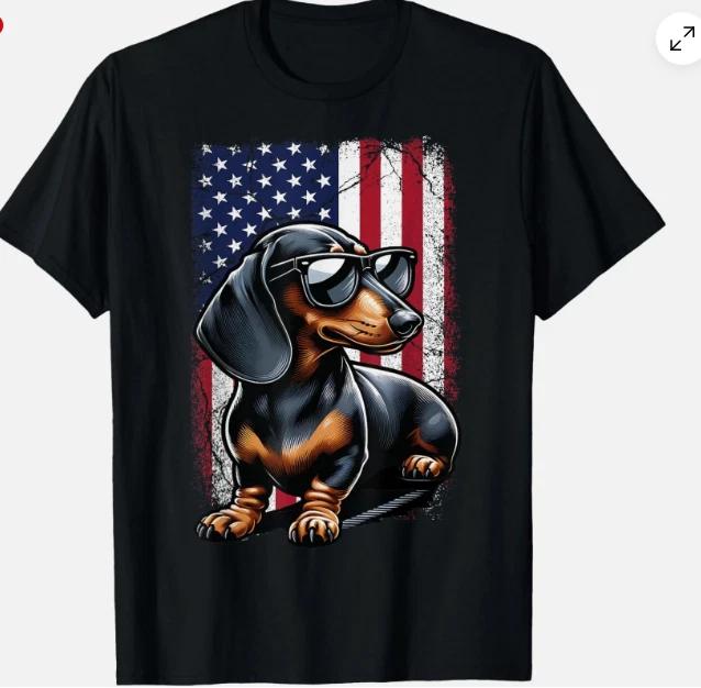 Patriotic Dachshund USA Flag 4th of July Wiener Dog Unisex T-Shirt