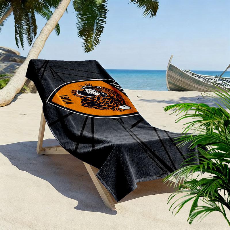 Пляжное полотенце с принтом Hull City, Большое, Мягкое, Быстросохнущее, для Пляжа, Кемпинга, Плавания