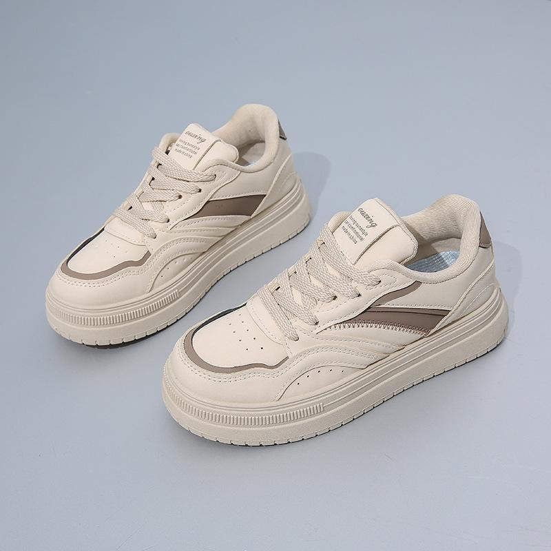 2025 Spring Little White Shoes New Korean Version Ins Female Students Platform Heightening Sports Board Shoes Casual Street Shooting