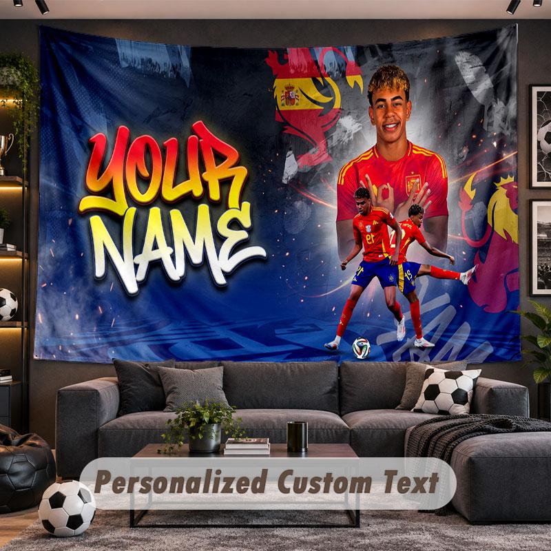 Wall Hanging Tapestry Custom NameLamine Yamal Pattern Personalized Printed Fabric Wall Decor