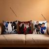 Vintage H-Heateds R-Rivalry Anime Pillow Case Anti-Dustmite Pillowcase Invisible Zipper Silky Short Plush Sofa Cushion Cover
