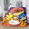 Snow White & Seven Dwarfs Halloween Flannel Blanket, Soft Warm Throw with Pumpkin Print for Bed Sofa and Couch