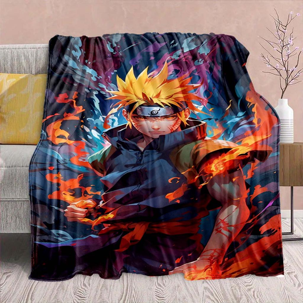 Naruto Anime Flannel Blanket - Soft Warm Perfect for Sofa, Bedding Camping Travel Office Home Decor