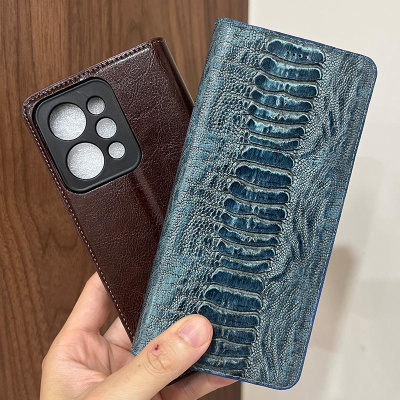 Magnetic Genuine Leather Skin Flip Wallet Book Phone Case Cover On For Realme 60 60x P3 P4 Power Ultra Pro 5G C75 C71 C73 C67