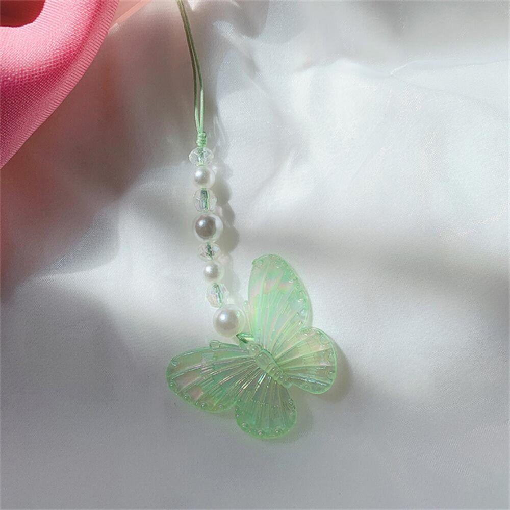 Charm Phone Lanyard Hand Strap Wrist Hand Lanyard Luminous Butterfly Pendant Mobile Phone Straps