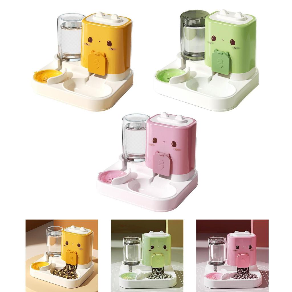 2 in 1 Automatic Pet Feeder Cats Feeder Container Convenient Compact Dog Bowl