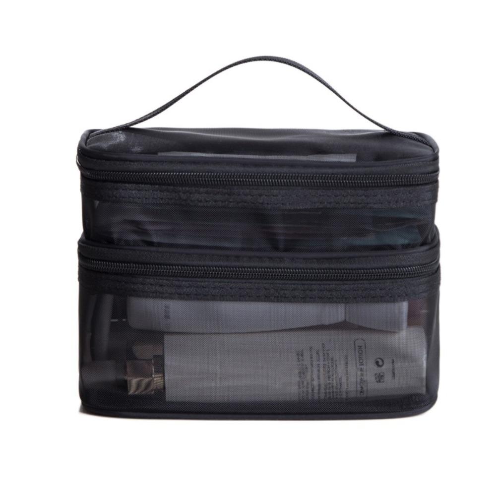 1/2/3 Layers Mesh Cosmetic Bags Zipper Perspective Makeup Bag Casual Cosmetic Storage Bag Women