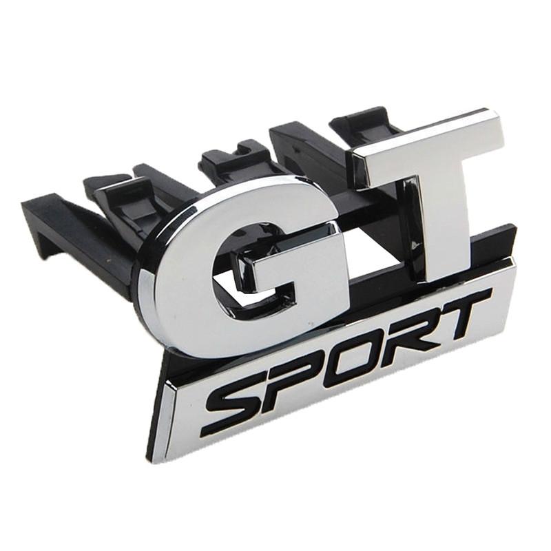 Новая наклейка для стайлинга автомобиля, ABS Chrome GT SPORT, значок, эмблема на передней решетке радиатора, наклейка
