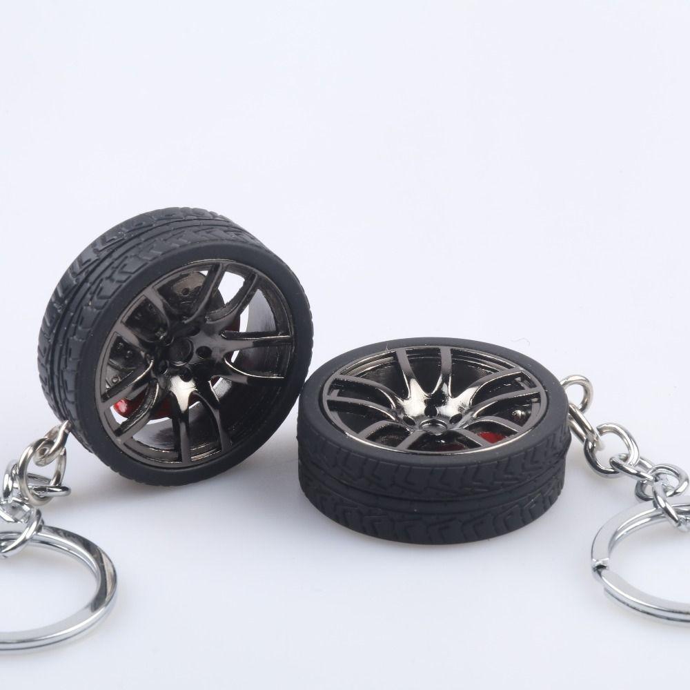 Цинк цинковый сплав обод колеса резиновый брелок для ключей шина имитация автомобильного колеса брелок забавные аксессуары для ключей
