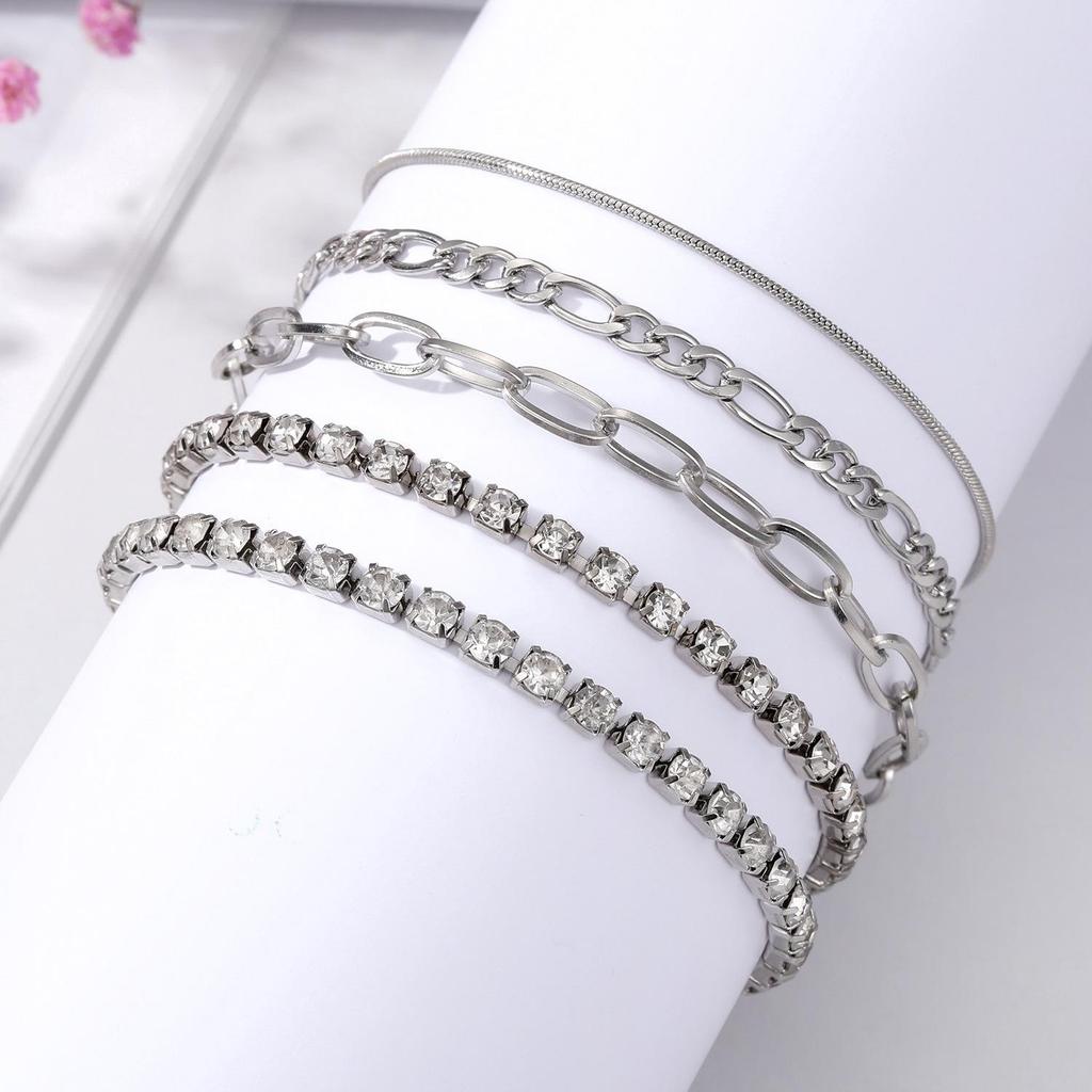 Bohemian Minimalist Multi-Layer Metal Chain Women's Bracelet Set