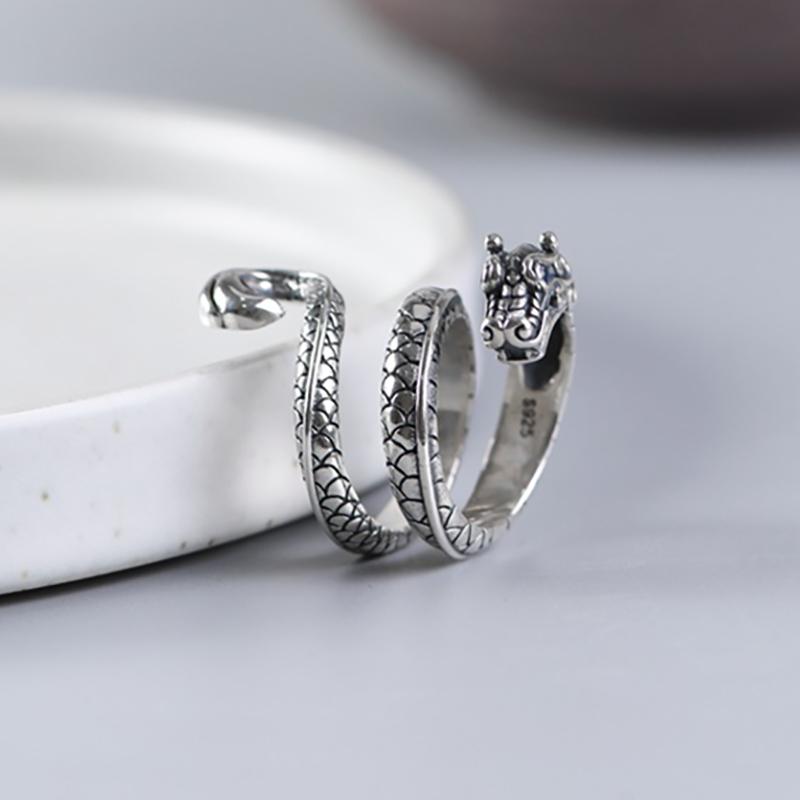 foxanry Геометрическое кольцо с драконом для женщин и мужчин, преувеличенная индивидуальность, хип-хоп, вечерние ювелирные аксессуары, подарки