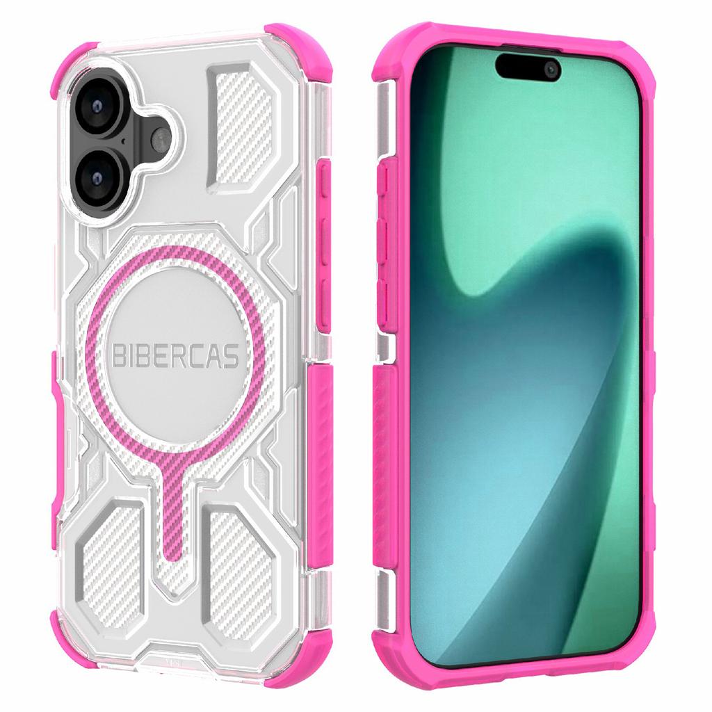 BIBERCAS J-16 Transparent Series For iPhone 17 Case Compatible with MagSafe TPU+PC Phone Cover