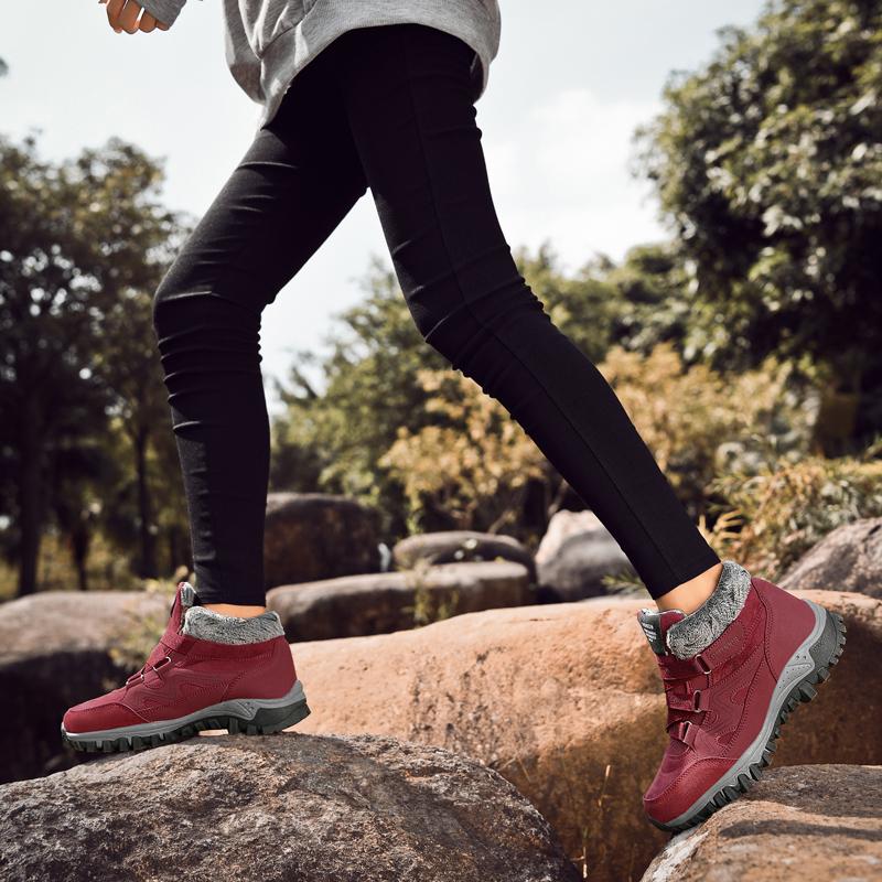 Женские зимние плюшевые зимние ботинки, нескользящие кроссовки для активного отдыха, женские теплые водонепроницаемые ботинки, модная теплая зимняя обувь