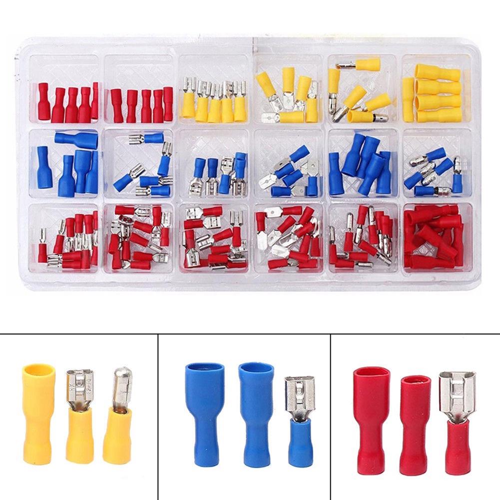 120Pcs Electrical Assorted Insulated Wire Cable Terminals Crimp Connectors Kit