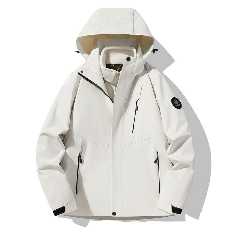 Новая уличная одежда «три в одном» Штурмовик для мужчин Осень и Зима Ветрозащитная Водонепроницаемая Одежда для альпинизма Пара Флисовая теплая Двойка