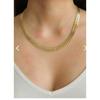 Женское колье в елочку золотого цвета из нержавеющей стали с позолотой