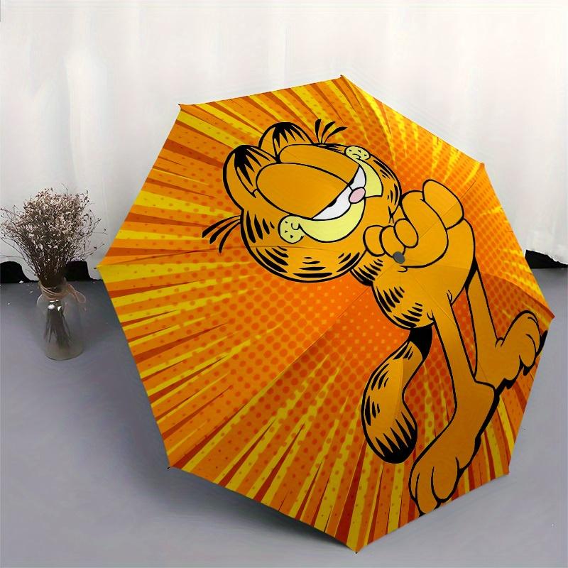 1pc Garfield Comic Circle Umbrella with Plastic Handle,Suitable for All Seasons Home Travel Outdoor UmbrellaM896
