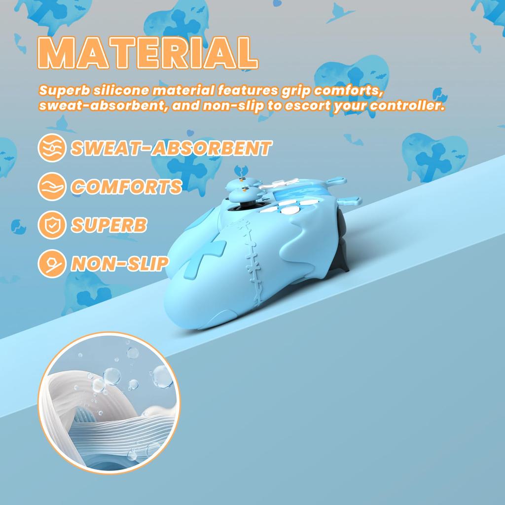 PlayVital Gothic Imp Cute Protective Cover for Ps5 4 Thumb Grip Caps and 6 Stickers Grip Cover for Ps5 Compatible with Official Ps5 Charging Station