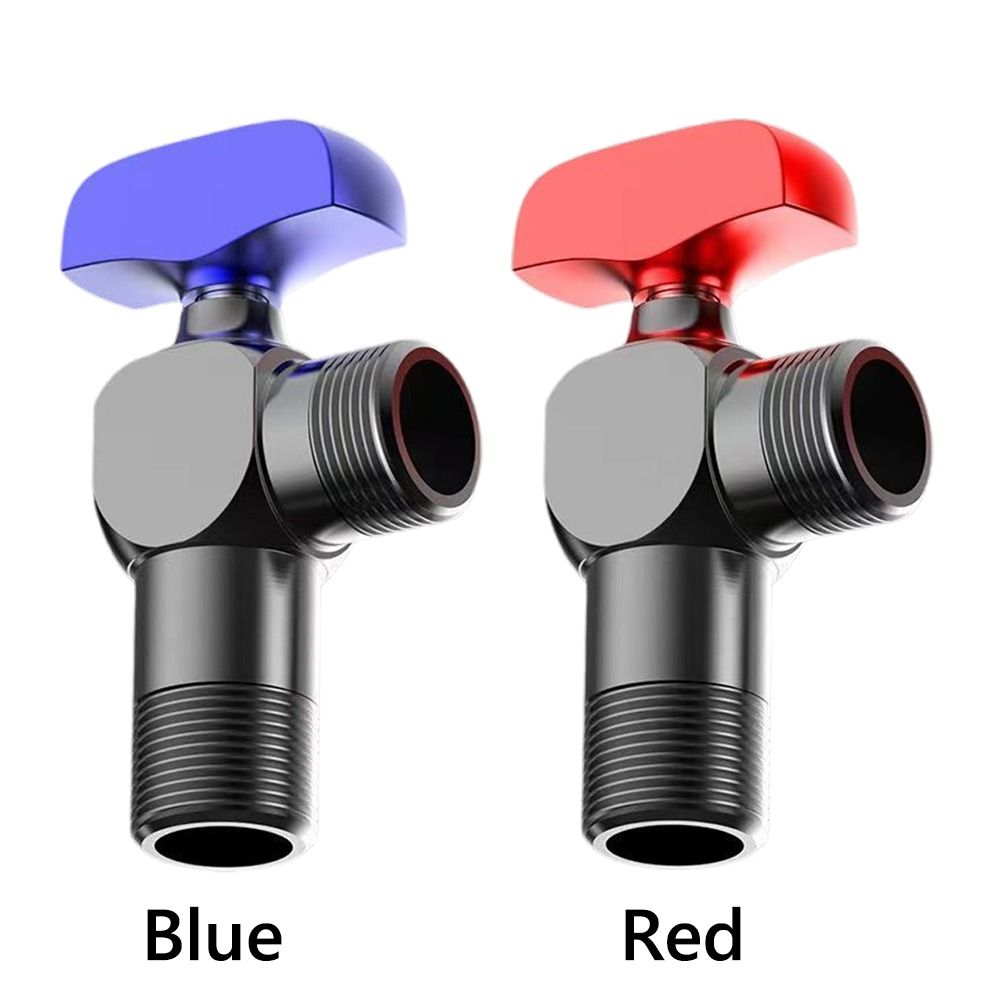 High Quality Red Blue Water Control Valve Brass Thicken Ball Valve Cold and Hot Distinction Fully Open Corner Valve Kitchen