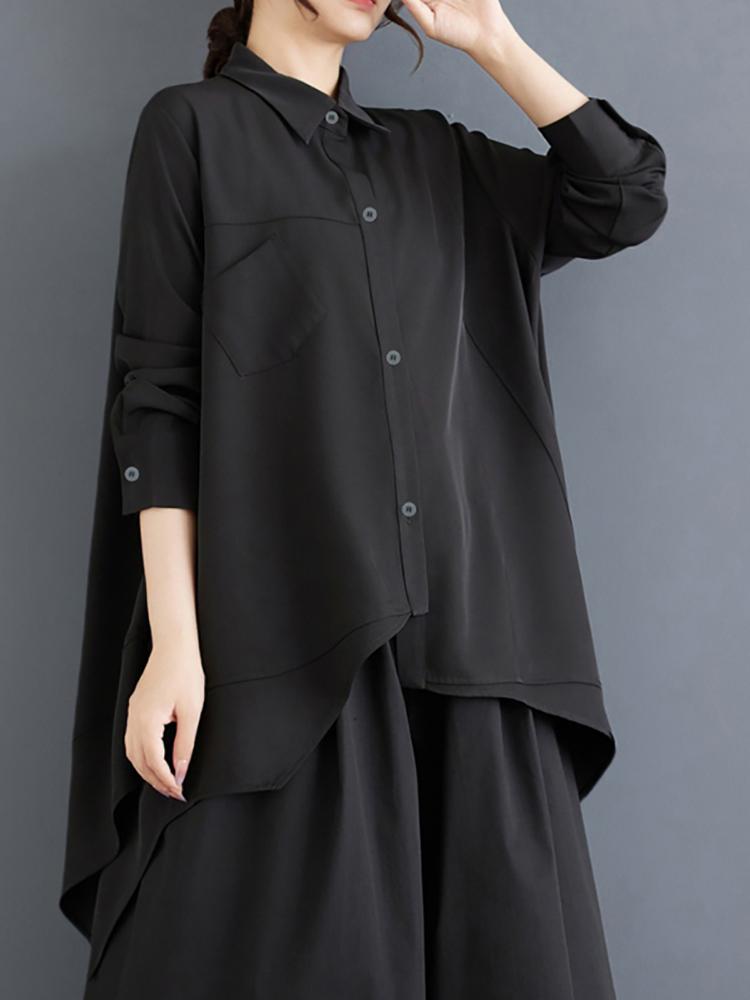 Xitao Повседневная однотонная нестандартная женская блузка А-силуэта GMM1133