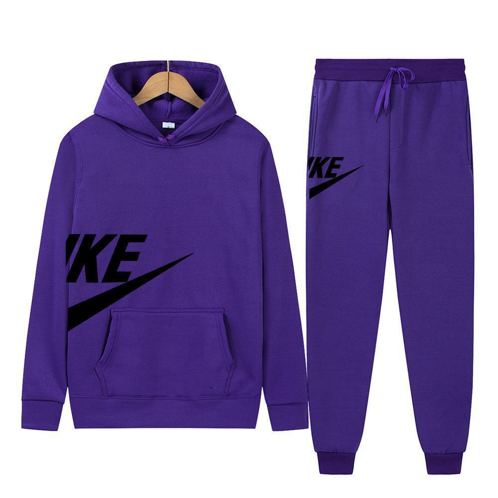 Мужской модный комплект с худи: Свитшот с осенне-зимним принтом, повседневный, в европейско-американском стиле, для фитнеса