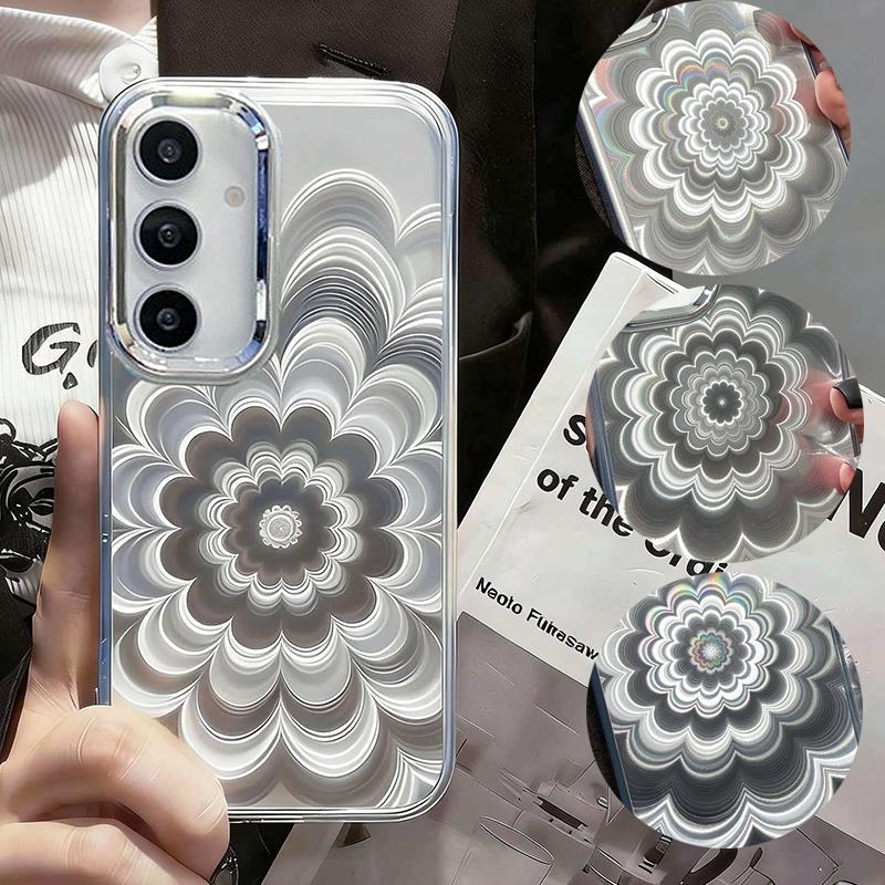 Модный Лазерный Цветочный Чехол для Samsung Galaxy A57 A37 A17 A07 A56 A36 A16 A55 A35 A25 A54 A34 A53 A52 S26 S25 S24 Чехол-Крышка Мягкий ТПУ Задние Чехлы для Телефона