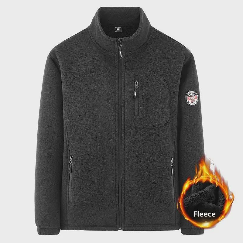 2024 Men's Large Fleece Hooded Jacket with Polar Grain Liner