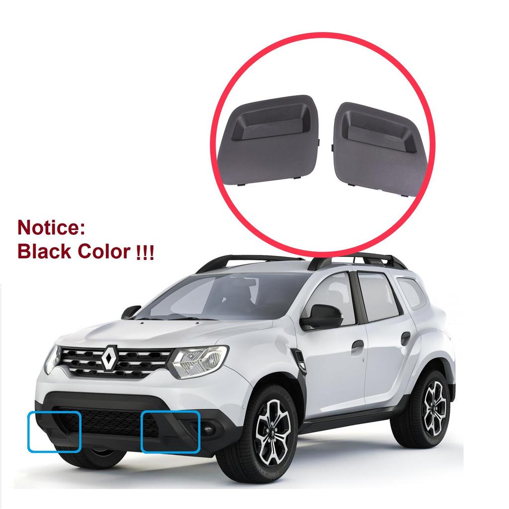 ESP1195 Front Bumper Tow Bar Hook Eye Cover Set Black for Renault Dacia Duster MK2 HM 2017-2023 511804555R