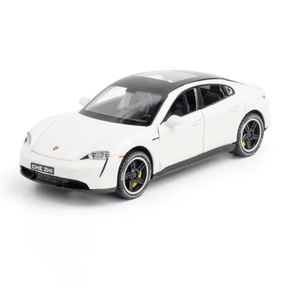 1:32 Taycan Targa 4S Alloy Sports Car Model Toy Diecast Metal Sound Light Pull Back Miniature Vehicles Boy Christmas Gifts