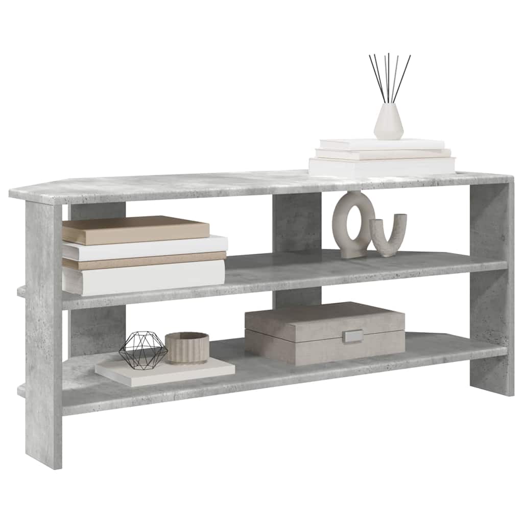 Corner TV Stand Concrete Grey 102x40.5x45 cm Particleboard