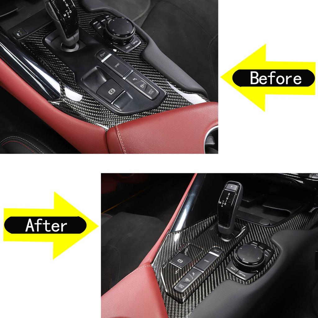 ABS Carbon Fiber Gear Shift Panel Trim kit for For Toyota Supra A90 -