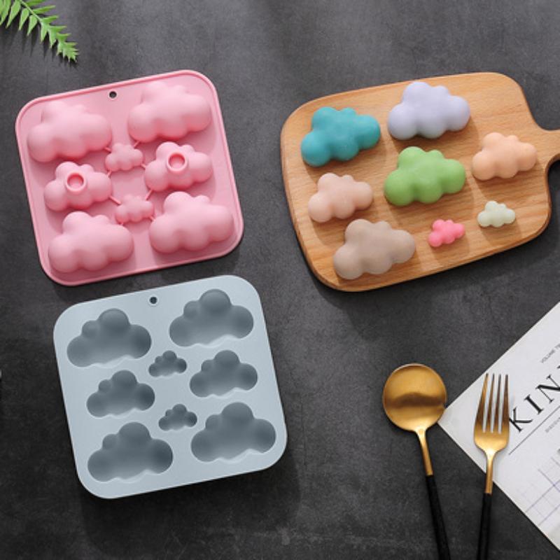 Форма для выпечки шоколада в виде облака разных размеров, силиконовая форма в виде геометрического кубика льда, конфет, печенья, желе, декора торта, мыла, свечей, подарков