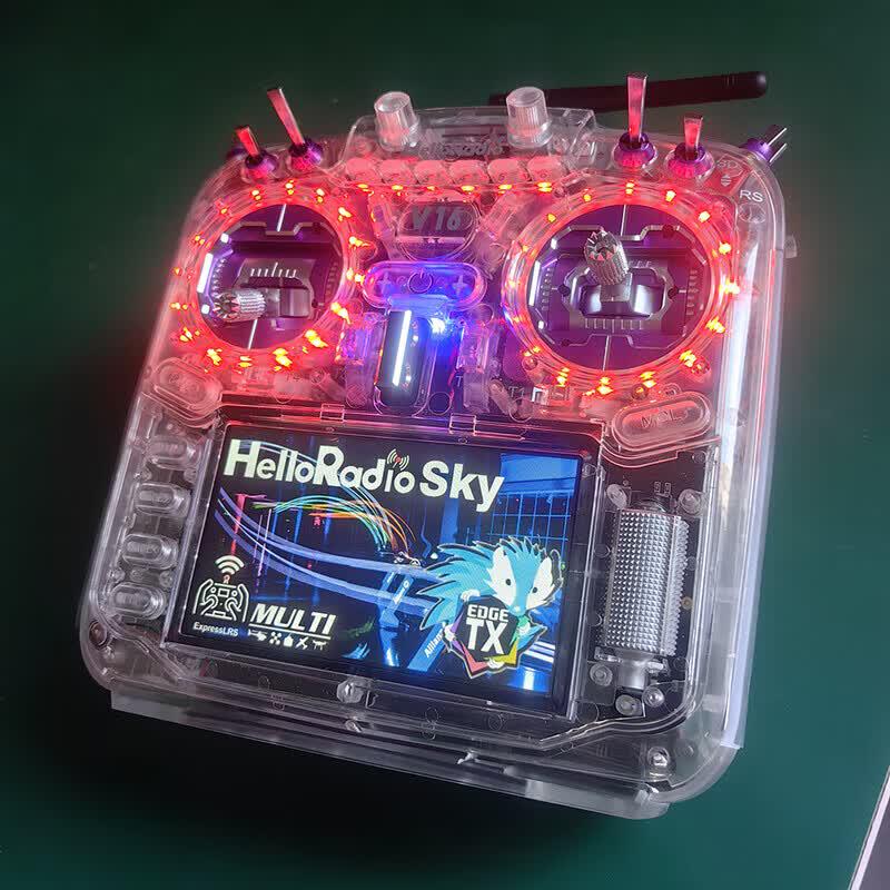 HELLORADIOSKY V16 Прозрачный корпус Мультипротокольный FPV Пульт дистанционного управления