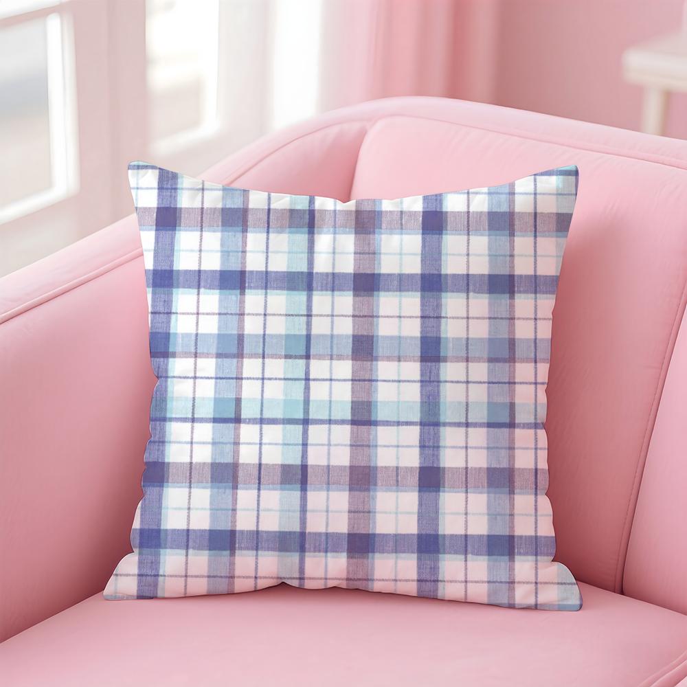 Checkered pattern Cushion Cover Comfortable Reversible Pillow Cover Ideal for Car Sofa Bedroom Beyond